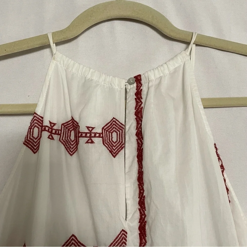 Joie Embroidered Boho Milanira Maxi Dress In Porcelain Handkerchief Hemline - Picture 9 of 16